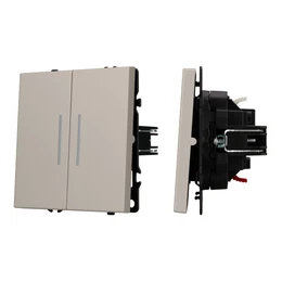 Фото #1 товара ARL NOBE Выключатель 2 кл подсветка софт-тач кашемир SWT-MK02-SFPL-L-CA (250V, 10A) (Arlight, -)