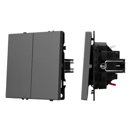 Фото #1 товара ARL NOBE Выключатель 2 кл софт-тач серый базальт SWT-MK02-SFPL-GR (250V, 10A) (Arlight, -)