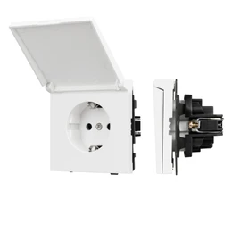Фото #1 товара Механизм розетки влагозащищённый SCT-TENDO-MCP-PL-WH (230V, 16A) (Arlight, Белый)