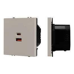 Фото #1 товара ARL NOBE USB Розетка тип A+C софт-тач кашемир SCT-MUAC-SFPL-FC-CA (65W, QC3) (Arlight, -)
