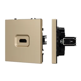 Фото #1 товара ARL NOBE Розетка HDMI софт-тач золотой песок SCT-MHD1-SFPL-GD (Arlight, -)