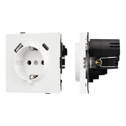 Фото #1 товара Механизм розетки с USB зарядкой SCT-TENDO-MUAC-SFPL-WH (230V, 16A) (Arlight, Матовый белый)