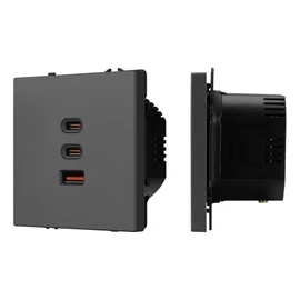 Фото #1 товара Механизм розетки с быстрой USB зарядкой SCT-NOBE-MUACC-SFPL-FC-GR (65W, QC3) (Arlight, -)