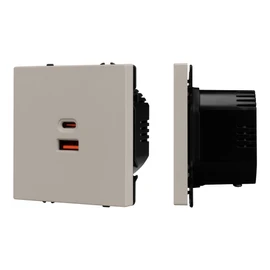 Фото #1 товара ARL NOBE USB Розетка тип A+C софт-тач кашемир SCT-MUAC-SFPL-FC-CA (65W, QC3) (Arlight, -)