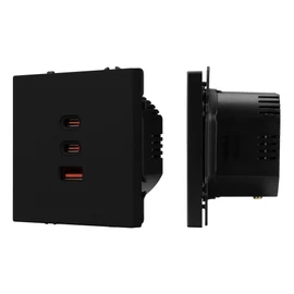 Фото #1 товара Механизм розетки с быстрой USB зарядкой SCT-NOBE-MUACC-SFPL-FC-BK (65W, QC3) (Arlight, -)