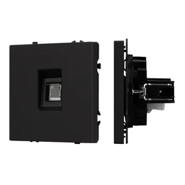 Фото #1 товара ARL NOBE Розетка телефонная софт-тач черный оникс SCT-MTL1-SFPL-BK (RJ-11, 4C) (Arlight, -)