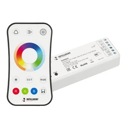 Фото #1 товара INTELLIGENT ARLIGHT Диммер SMART-SET-PWM-105-52-MULTI-SUF White (12-24V, 5x3A, ПДУ RING 10кн, 2.4G) (IARL, Контроллер)