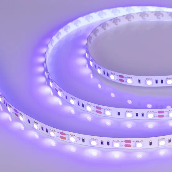 Фото #4 товара Светодиодная лента RT 2-5000 12V UV400 2x (5050, 300 LED, LUX) (Arlight, 14.4 Вт/м, IP20)
