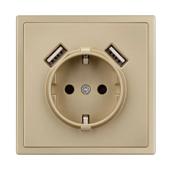 Фото #3 товара Механизм розетки с USB зарядкой SCT-NOBE-MUAA-SFPL-GD (230V, 16A) (Arlight, Золотой песок)