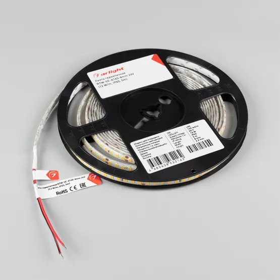Фото #2 товара Светодиодная лента герметичная RTW-SE-A160-8mm 24V White6000 (12 W/m, IP65, 5m) (Arlight, 12 Вт/м, IP65)