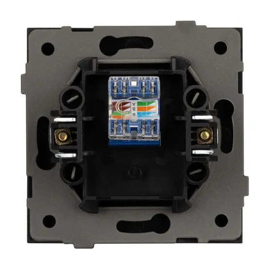 Фото #3 товара Механизм компьютерной розетки SCT-TENDO-MPC1-PL-GR (RJ-45, CAT6) (Arlight, Графитовый)