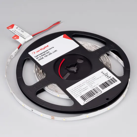Фото #4 товара Светодиодная лента RT 2-5000 24V Cool 8K 0.5x (3528, 150 LED, LUX) (Arlight, 2.9 Вт/м, IP20)