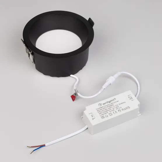 Фото #5 товара Светильник MS-DROP-BUILT-R137-24W Day4000 (BK, 90 deg, 230V) (Arlight, IP54 Металл, 5 лет)