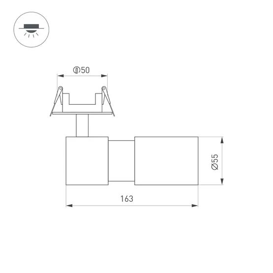 Фото #9 товара Светильник LGD-ARTEMIS-BUILT-FLAP-R55-12W Warm3000 (BK, 8-80 deg, 230V) (Arlight, IP20 Металл, 5 лет)