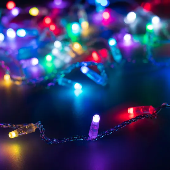 Фото #1 товара Светодиодная гирлянда ARD-STRING-CLASSIC-10000-CLEAR-100LED-SYNC RGB (230V, 6.5W) (Ardecoled, IP65)