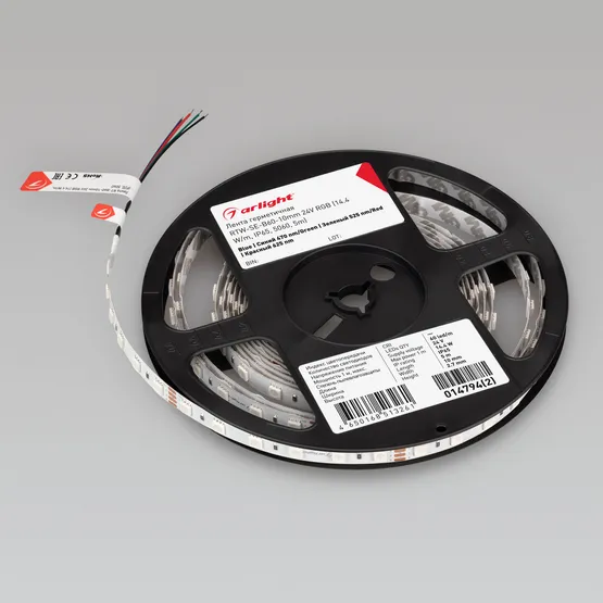 Фото #2 товара Светодиодная лента герметичная RTW-SE-B60-10mm 24V RGB (14.4 W/m, IP65, 5060, 5m) (Arlight, -)