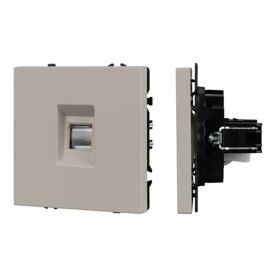 Фото #1 товара ARL NOBE Розетка компьютерная софт-тач кашемир SCT-MPC1-SFPL-CA (RJ-45, CAT6) (Arlight, -)