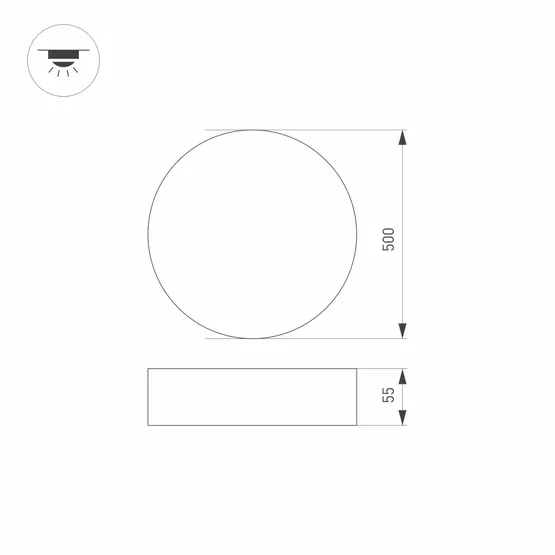 Фото #2 товара Светильник SP-RONDO-R500-60W Day4000 (WH, 120 deg, 230V) (Arlight, IP40 Металл, 3 года)