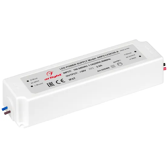 Фото #1 товара Блок питания ARPV-LV36100-A (36V, 2.8A, 100W) (Arlight, IP67 Пластик, 3 года)
