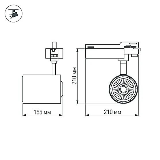 Фото #2 товара Светодиодный светильник LGD-1530BK-30W-4TR Day White 24deg (Arlight, IP20 Металл, 3 года)