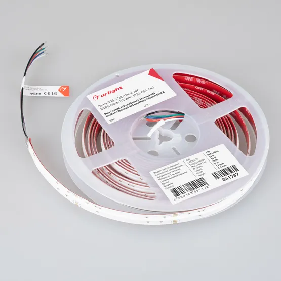 Фото #5 товара Светодиодная лента COB-X768-12mm 24V RGBW-White (15 W/m, IP20, CSP, 5m) (Arlight, 5 лет)