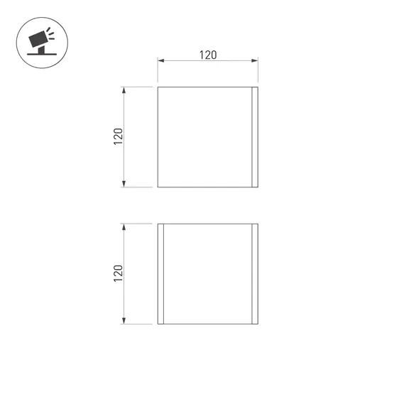 Фото #8 товара Светильник LGD-PERAN-WALL-S120x120-6W Warm3000 (Light ivory, 0-80 deg, 230V) (Arlight, IP65 Бетон, 3 года)