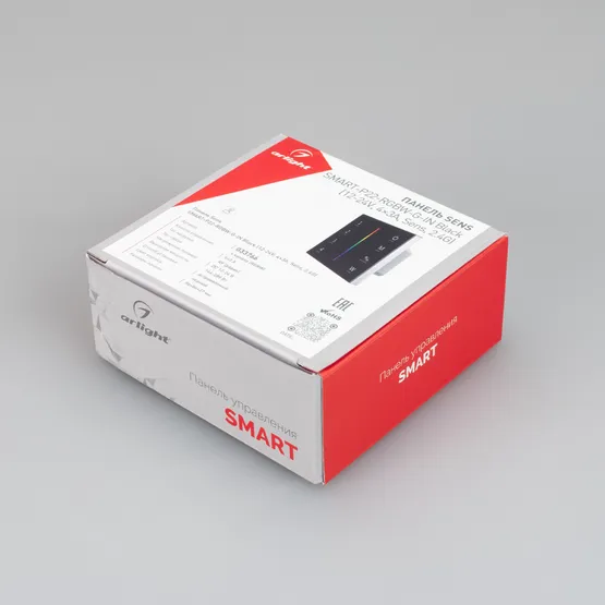 Фото #3 товара Панель SMART-P22-RGBW-G-IN Black (12-24V, 4x3A, Sens, 2.4G) (Arlight, IP20 Пластик, 5 лет)
