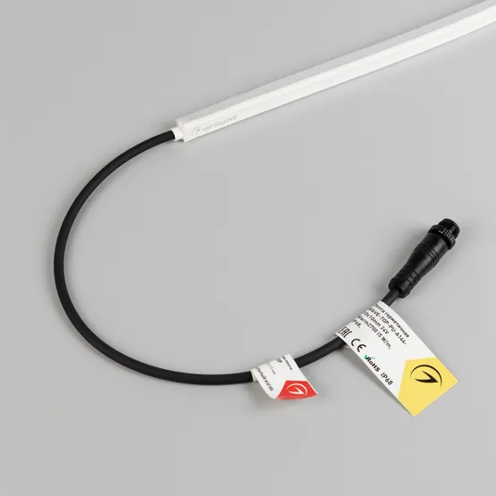 Фото #4 товара Светодиодная лента герметичная WAVE-TOP-PU-A144-10x10mm 24V Warm3500 (5 W/m, IP68, 3m, wire x1) (Arlight, Вывод боковой, 3 года)