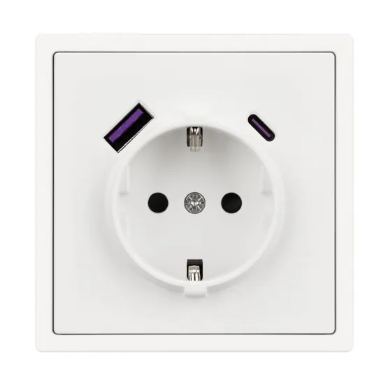 Фото #4 товара Механизм розетки с USB зарядкой SCT-NOBE-MUAC-SFPL-WH (230V, 16A) (Arlight, Белый кварц)