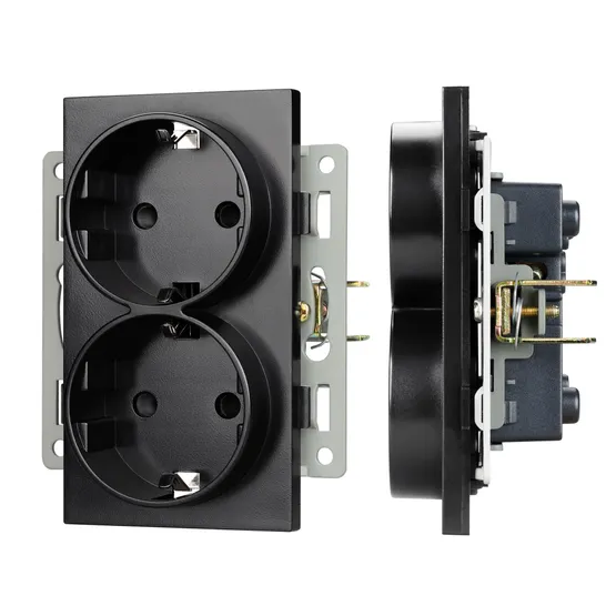 Фото #1 товара Механизм электрической розетки SCT-MEUD-PL-BK (250V, 16A) (Arlight, -)