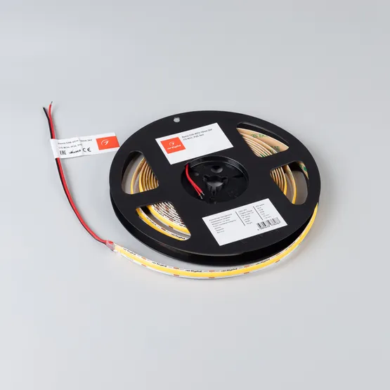 Фото #2 товара Светодиодная лента COB-X576-10mm 24V Warm3500 (15 W/m, IP20, 5m) (Arlight, высок.эфф.150 лм/Вт)