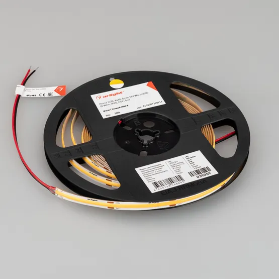 Фото #4 товара Светодиодная лента COB-X480-8mm 24V Warm3000 (8 W/m, IP20, CSP, 5m) (Arlight, -)