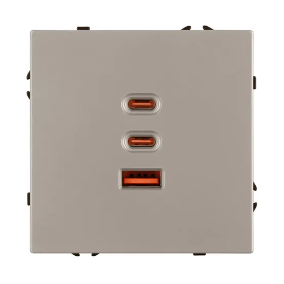 Фото #2 товара ARL NOBE USB Розетка тип А+С+С софт-тач кашемир SCT-MUACC-SFPL-FC-CA (65W, QC3) (Arlight, -)