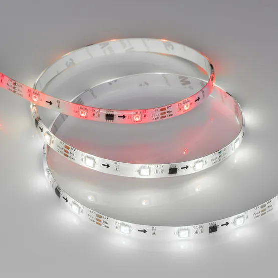 Фото #2 товара Светодиодная лента герметичная SPI-SE-B30-10mm 12V RGB-PX3 (7.2W/m, IP65, 5060, 5m) (Arlight, бегущий огонь)