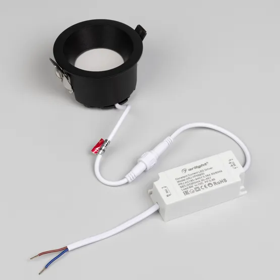 Фото #4 товара Светильник MS-DROP-BUILT-R84-8W Warm3000 (BK, 85 deg, 230V) (Arlight, IP54 Металл, 5 лет)