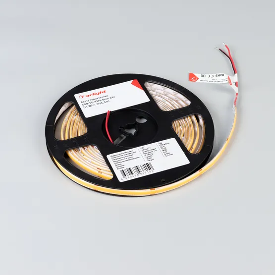 Фото #3 товара Светодиодная лента герметичная COB-SE-X378-8mm 24V Day4000 (11 W/m, IP65, 5m) (Arlight, -)