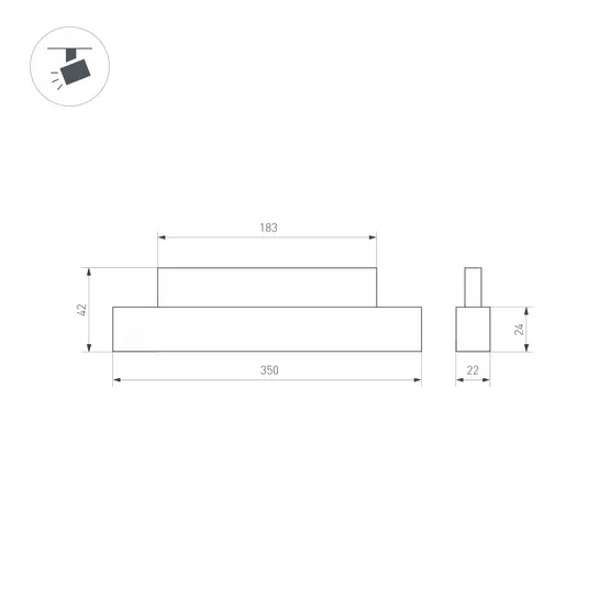 Фото #2 товара Светильник MAG-ORIENT-FLAT-L350-12W Warm3000 (BK, 100 deg, 48V, DALI) (Arlight, IP20 Металл, 5 лет)