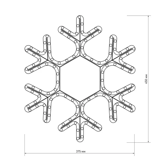 Фото #5 товара Фигура cветодиодная ARD-SNOWFLAKE-M7-450x375-108LED Warm (230V, 6.5W) (Ardecoled, IP65)