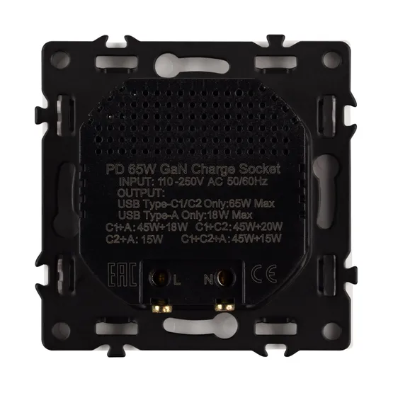Фото #2 товара Механизм розетки с быстрой USB зарядкой SCT-NOBE-MUACC-SFPL-FC-IS (65W, QC3) (Arlight, -)