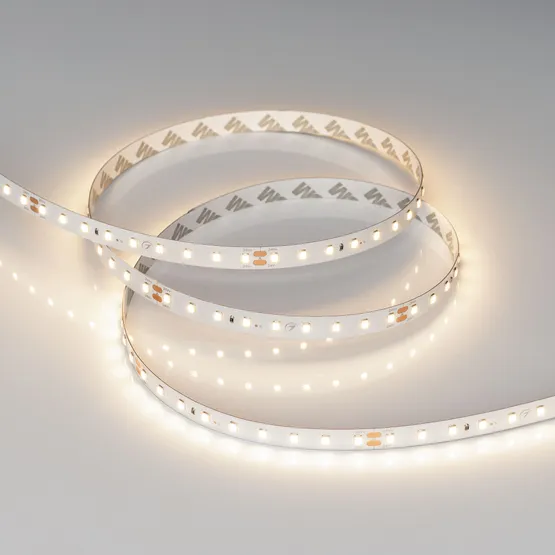 Фото #4 товара Светодиодная лента RT-A90-10mm 24V Warm3000 (4.8 W/m, IP20, 2835, 5m) (Arlight, высок.эфф.200 лм/Вт)