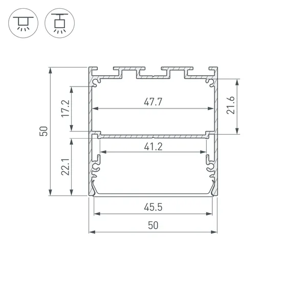 Фото #4 товара Профиль LINE-M-5050-2500 BLACK (Arlight, Алюминий)