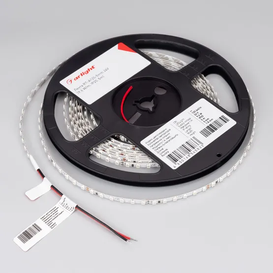 Фото #4 товара Светодиодная лента RT-A120-5mm 24V Green (9.6 W/m, IP20, 3528, 5m) (Arlight, узкая)