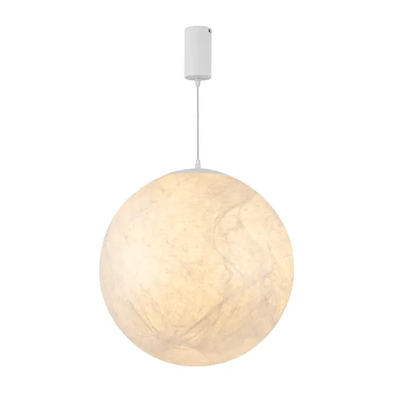 Фото #1 товара Светильник SP-SILKA-HANG-R600-12W Warm2700 (WH, 330 deg, 230V) (Arlight, IP20 Натуральный шелк, 3 года)