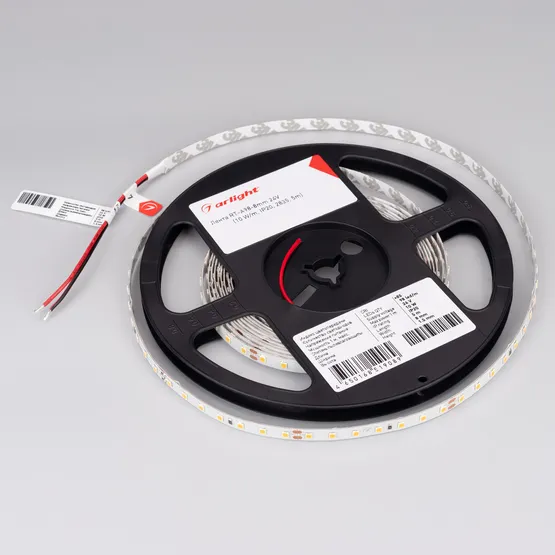 Фото #2 товара Светодиодная лента RT-A98-8mm 24V Warm3000 (10 W/m, IP20, 2835, 5m) (Arlight, Открытый)