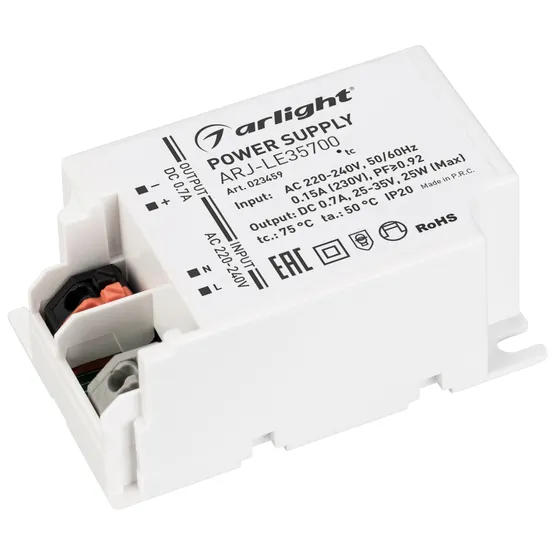Фото товара Блок питания ARJ-LE35700 (25W, 700mA, PFC) (Arlight, IP20 Пластик, 3 года)