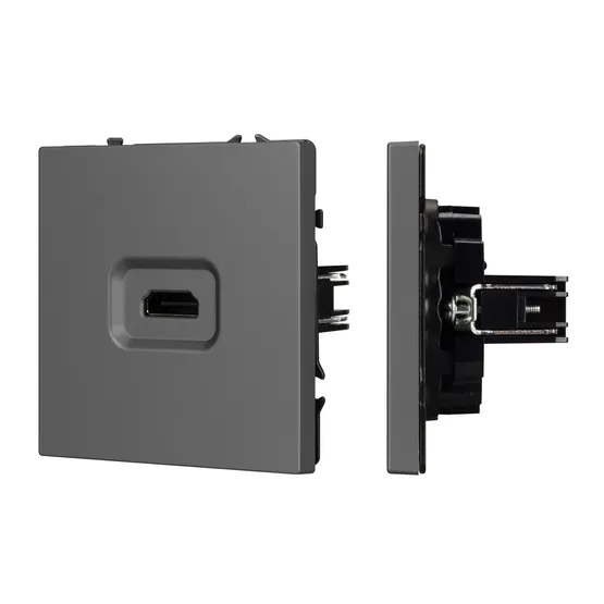 Фото #1 товара ARL NOBE Розетка HDMI софт-тач серый базальт SCT-MHD1-SFPL-GR (Arlight, -)
