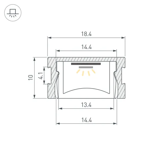 Фото #5 товара Профиль HR-M-2000 ANOD (Arlight, Алюминий)