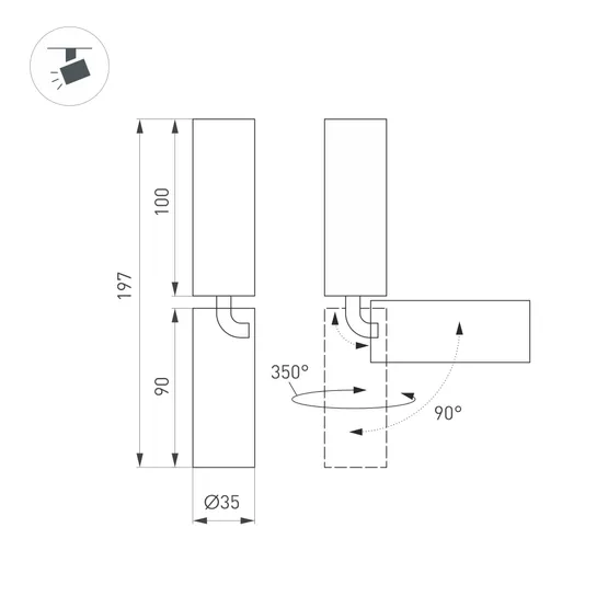 Фото #5 товара Светильник SP-NUANCE-SURFACE-FLAP-R35-7W Day4000 (WH, 36 deg, 230V) (Arlight, IP40 Металл, 5 лет)