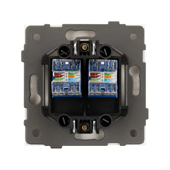 Фото #2 товара Механизм компьютерной розетки двойной SCT-TENDO-MPC2-SFPL-WH (RJ-45, CAT6) (Arlight, Матовый белый)
