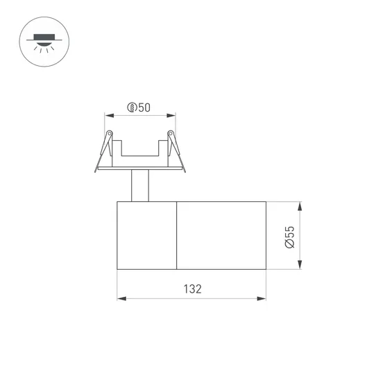 Фото #8 товара Светильник LGD-ARTEMIS-BUILT-FLAP-R55-12W Warm3000 (BK, 8-80 deg, 230V) (Arlight, IP20 Металл, 5 лет)